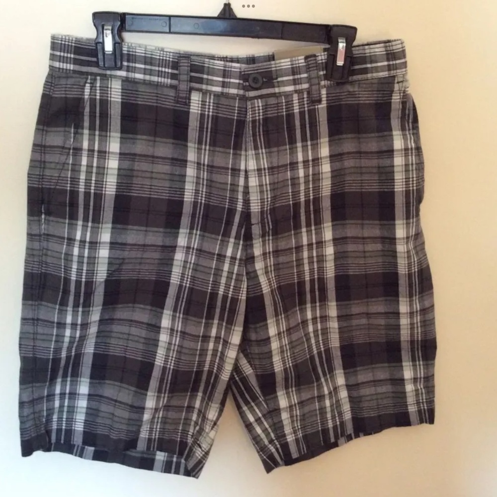NWT! SONOMA MENS PLAID SHORTS NAVY BLUE WHITE GREEN  $44 SZ 32 NEW